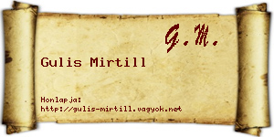 Gulis Mirtill névjegykártya